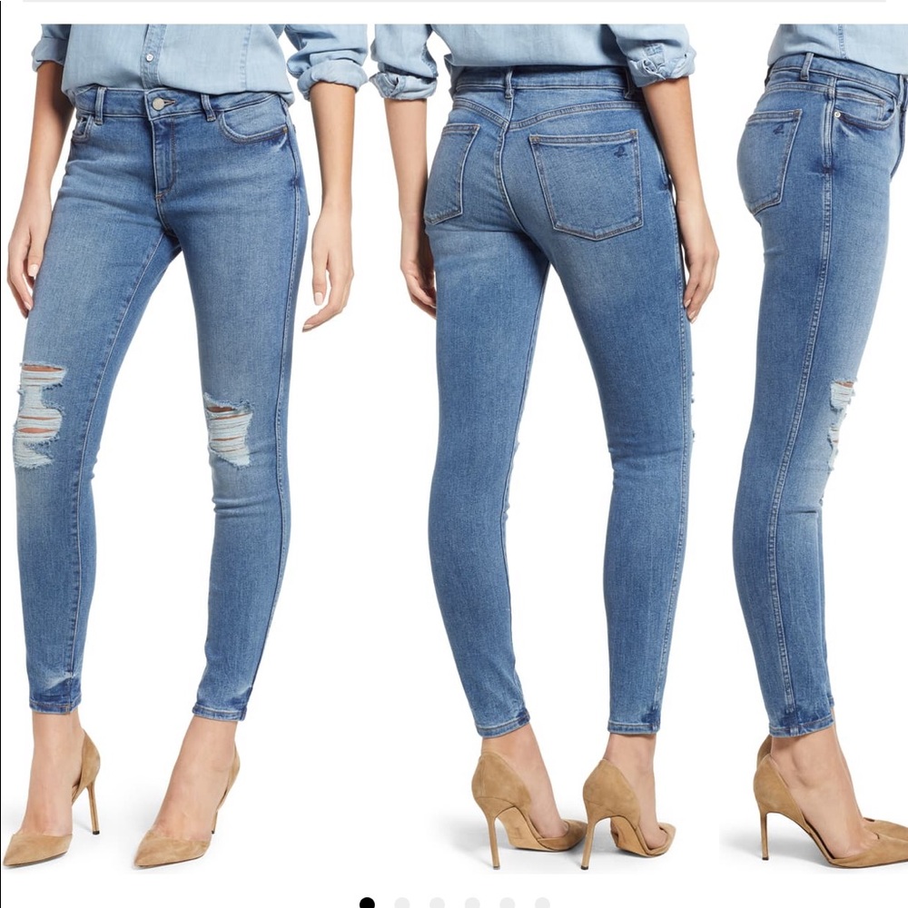 DL1961 Emma Ripped Low Rise Skinny Jeans , Sz 28